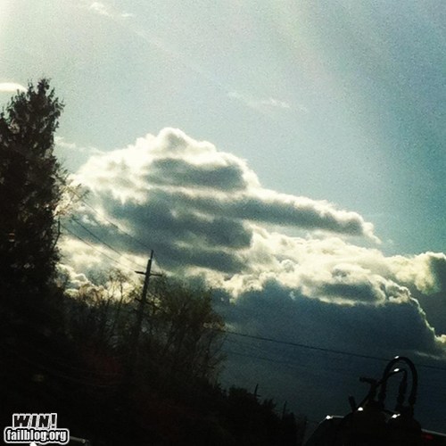 The finger in the cloud