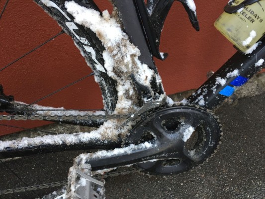 Ridley X-Trail - Nach erster Fahrt ... Schnee verstopft Schaltung