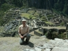 Machu Picchu, Postkartenblick mit menschlicher Gestalt